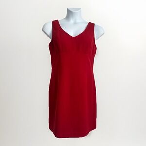 BCBG Paris Red Mini Sheath Dress, Y2K Made in USA Sz: 12 Party, Cocktail